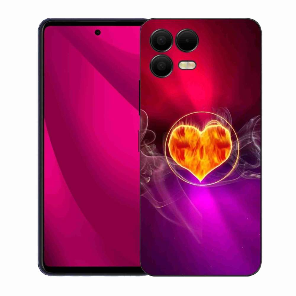 Gelový kryt mmCase na T-Mobile T Phone 3 Pro - ohnivé srdce