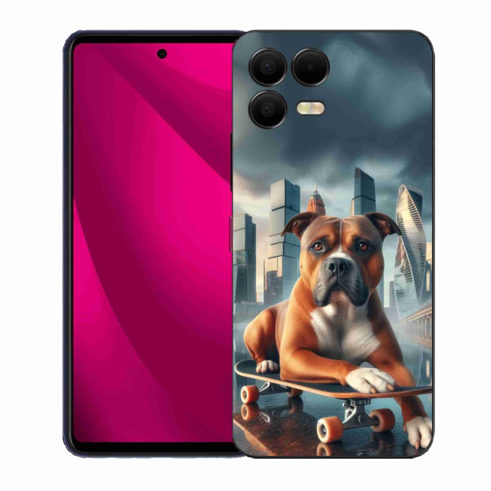 Gelový kryt mmCase na T-Mobile T Phone 3 Pro - pes na skateboardu