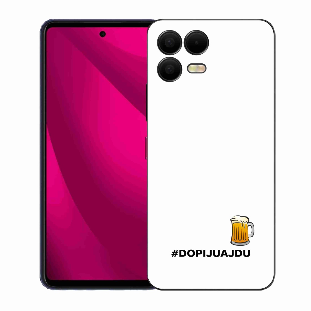Gelový kryt mmCase na T-Mobile T Phone 3 Pro - pivní motiv 1 bílé pozadí