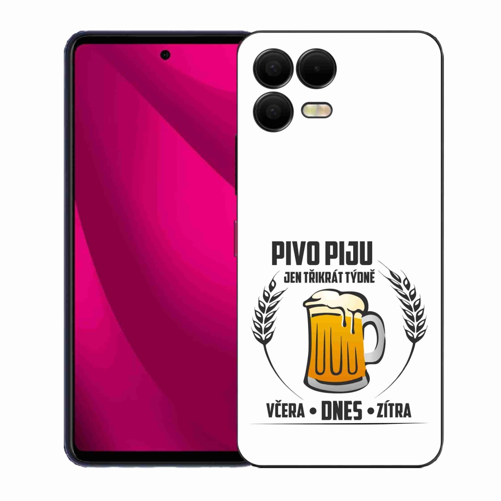 Gelový kryt mmCase na T-Mobile T Phone 3 Pro - pivní motiv bílé pozadí