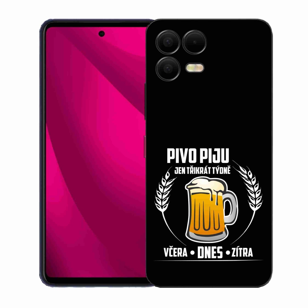 Gelový kryt mmCase na T-Mobile T Phone 3 Pro - pivní motiv černé pozadí