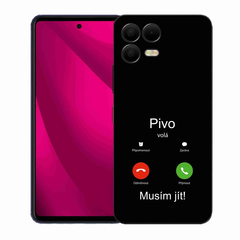 Gelový kryt mmCase na T-Mobile T Phone 3 Pro - pivo volá černé pozadí