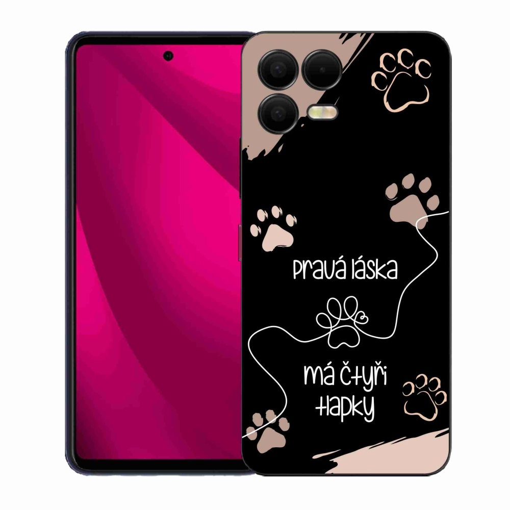 Gelový kryt mmCase na T-Mobile T Phone 3 Pro - psí motiv 1 černé pozadí
