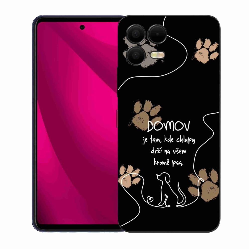 Gelový kryt mmCase na T-Mobile T Phone 3 Pro - psí motiv černé pozadí