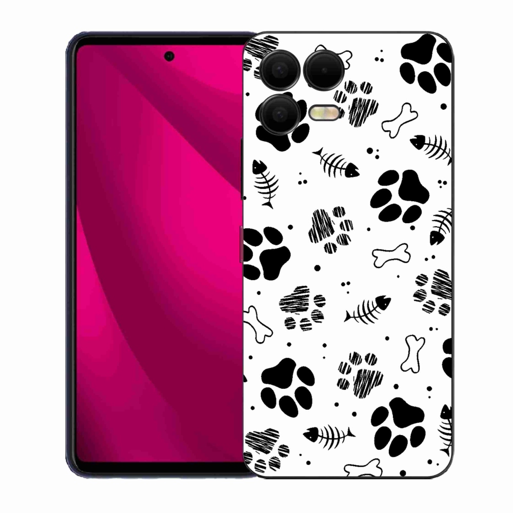 Gelový kryt mmCase na T-Mobile T Phone 3 Pro - psí tlapky 1