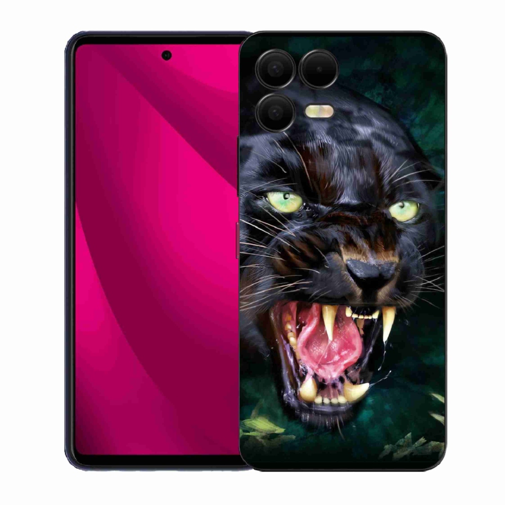 Gelový kryt mmCase na T-Mobile T Phone 3 Pro - rozzuřený černý panter