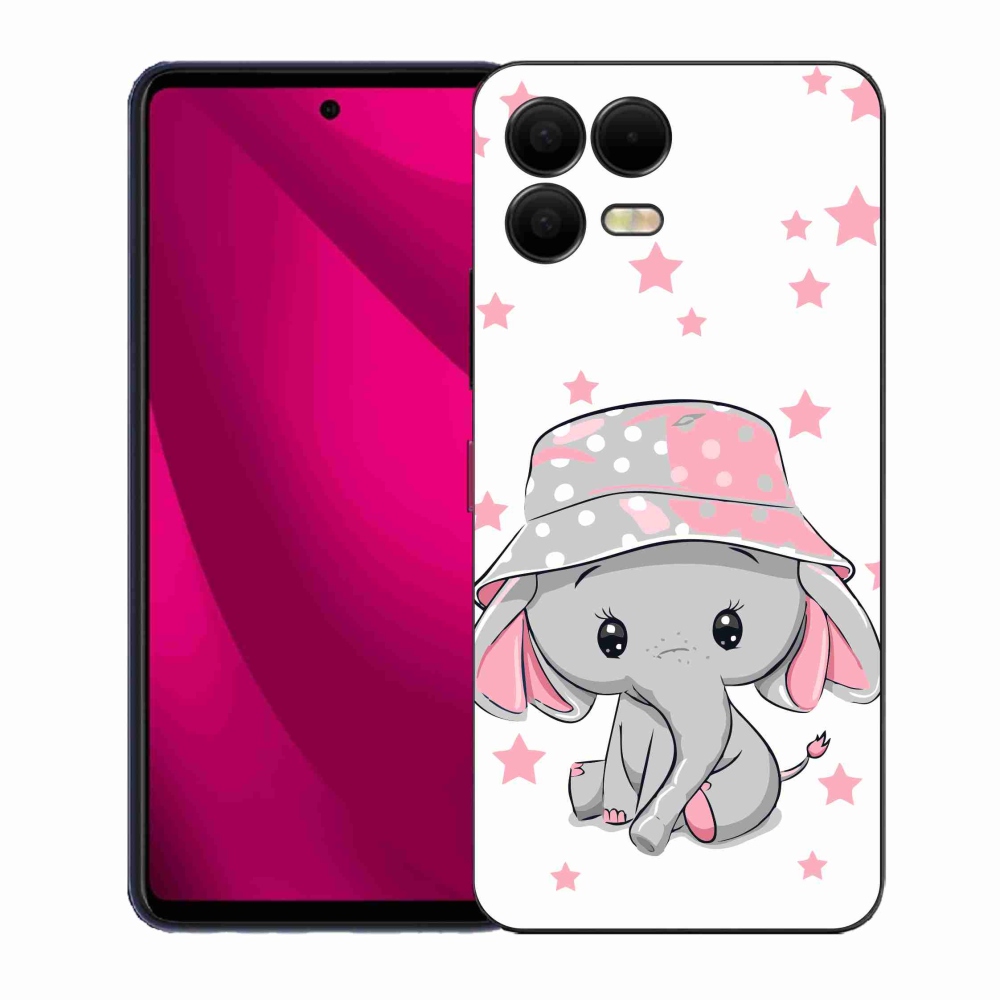 Gelový kryt mmCase na T-Mobile T Phone 3 Pro - růžový slon