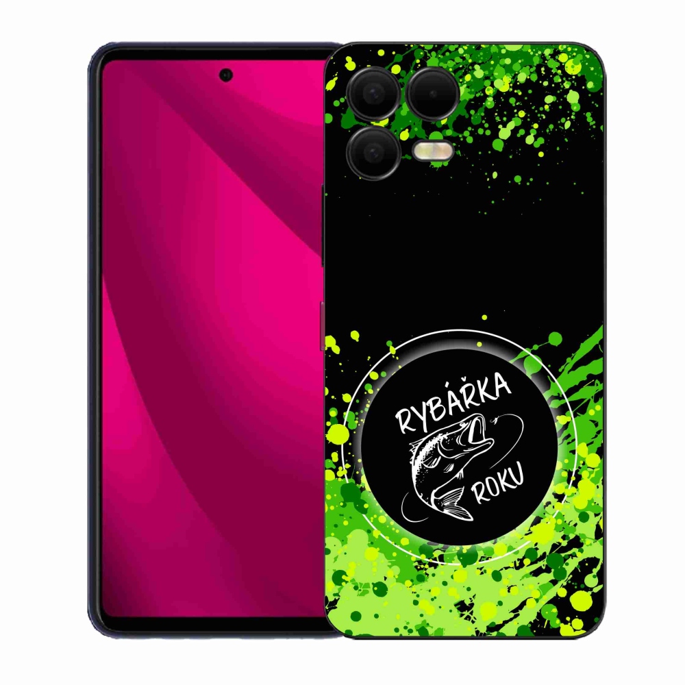 Gelový kryt mmCase na T-Mobile T Phone 3 Pro - rybářka roku černé pozadí