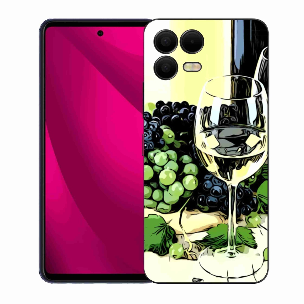 Gelový kryt mmCase na T-Mobile T Phone 3 Pro - sklenka vína