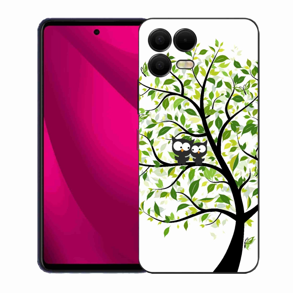 Gelový kryt mmCase na T-Mobile T Phone 3 Pro - sovičky na stromě