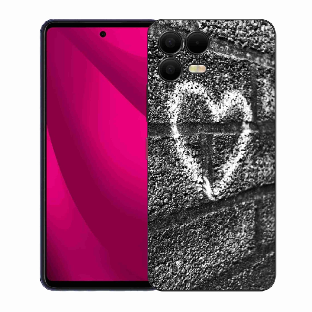 Gelový kryt mmCase na T-Mobile T Phone 3 Pro - srdce na zdi