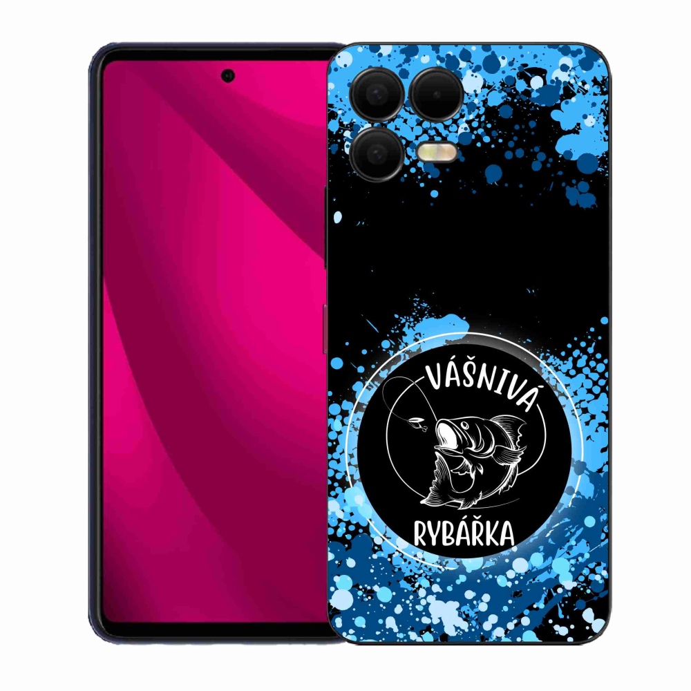 Gelový kryt mmCase na T-Mobile T Phone 3 Pro - vášnivá rybářka černé pozadí