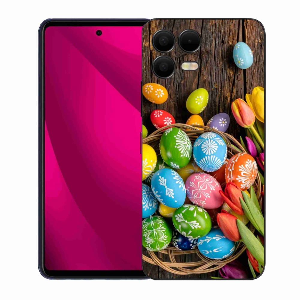 Gelový kryt mmCase na T-Mobile T Phone 3 Pro - velikonoční vajíčka