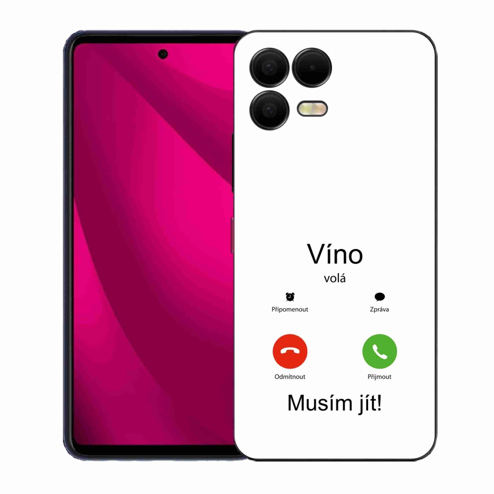 Gelový kryt mmCase na T-Mobile T Phone 3 Pro - víno volá bílé pozadí