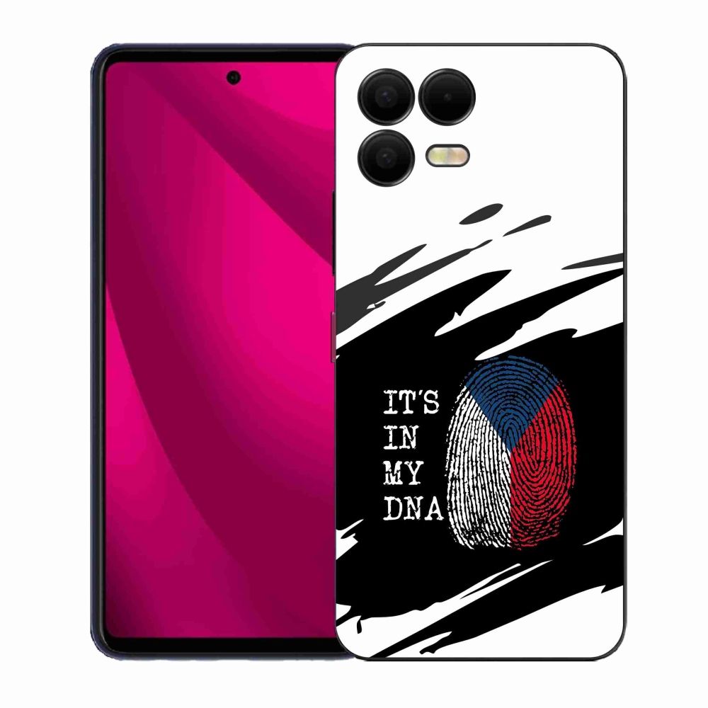 Gelový kryt mmCase na T-Mobile T Phone 3 Pro - vlajka otisk prstu černobílé pozadí