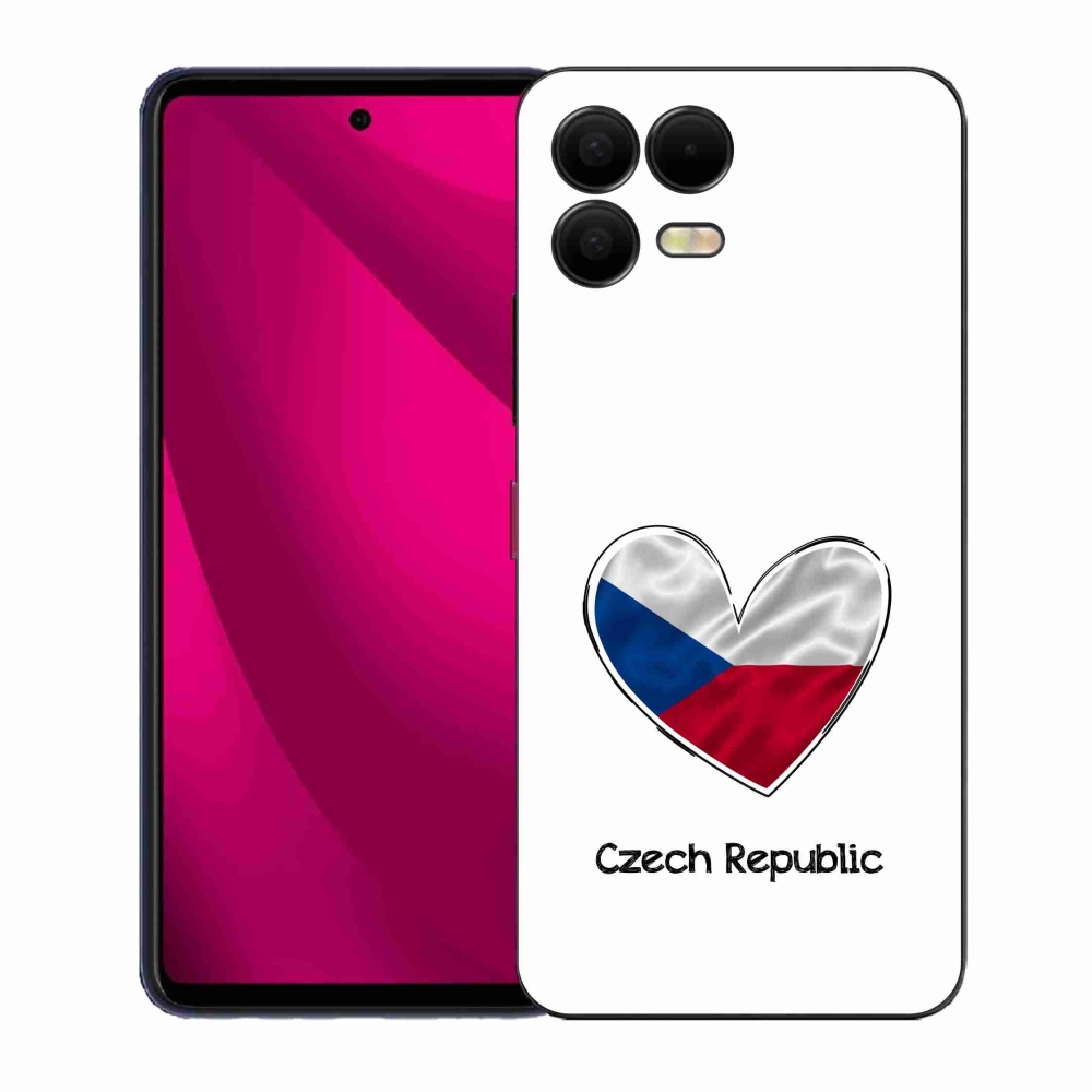 Gelový kryt mmCase na T-Mobile T Phone 3 Pro - vlajka srdce bílé pozadí