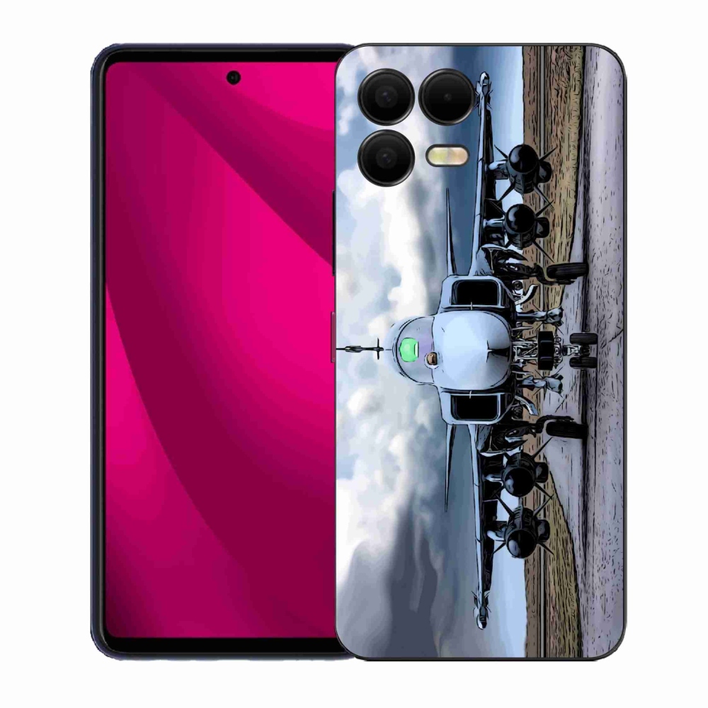 Gelový kryt mmCase na T-Mobile T Phone 3 Pro - vojenské letadlo