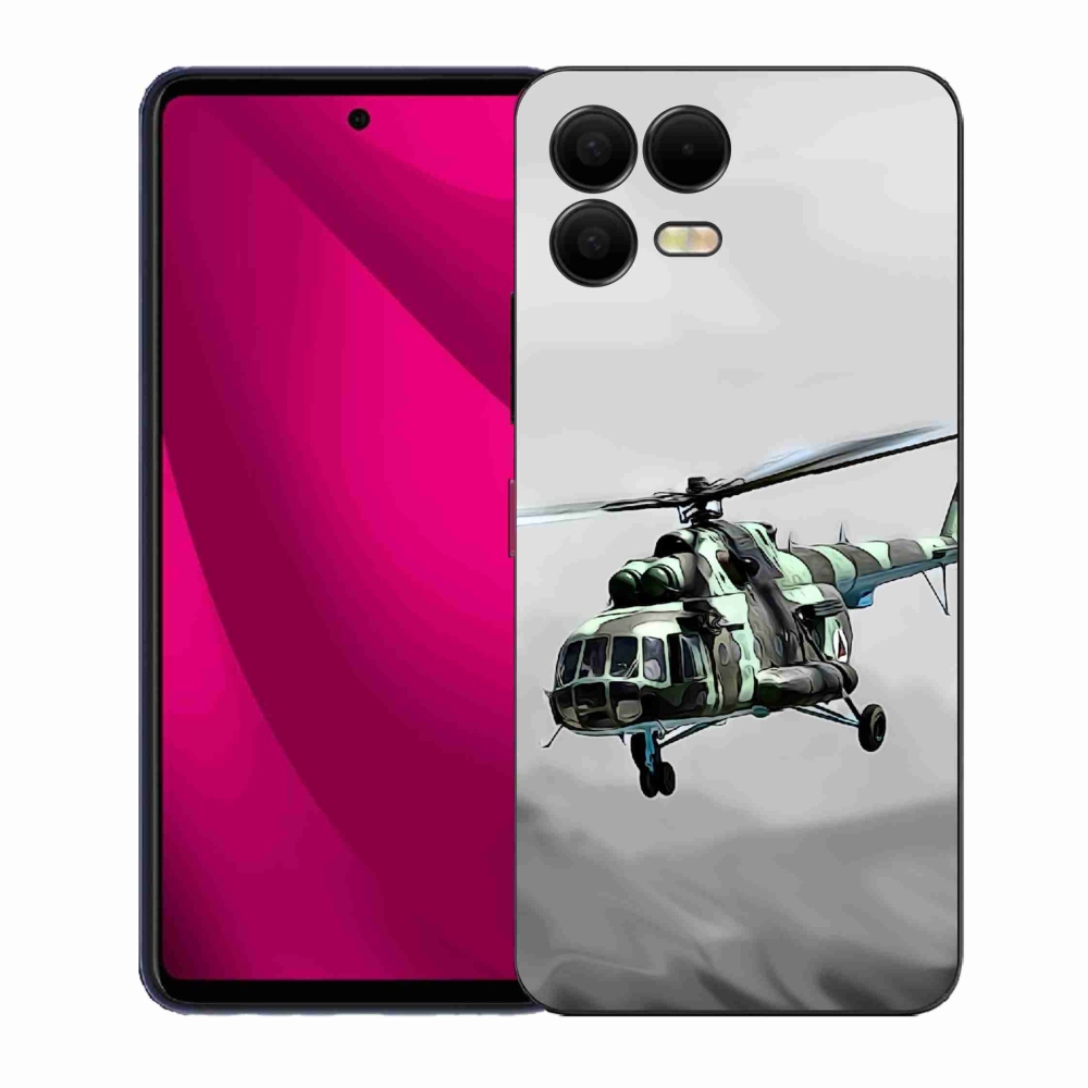 Gelový kryt mmCase na T-Mobile T Phone 3 Pro - vojenský vrtulník