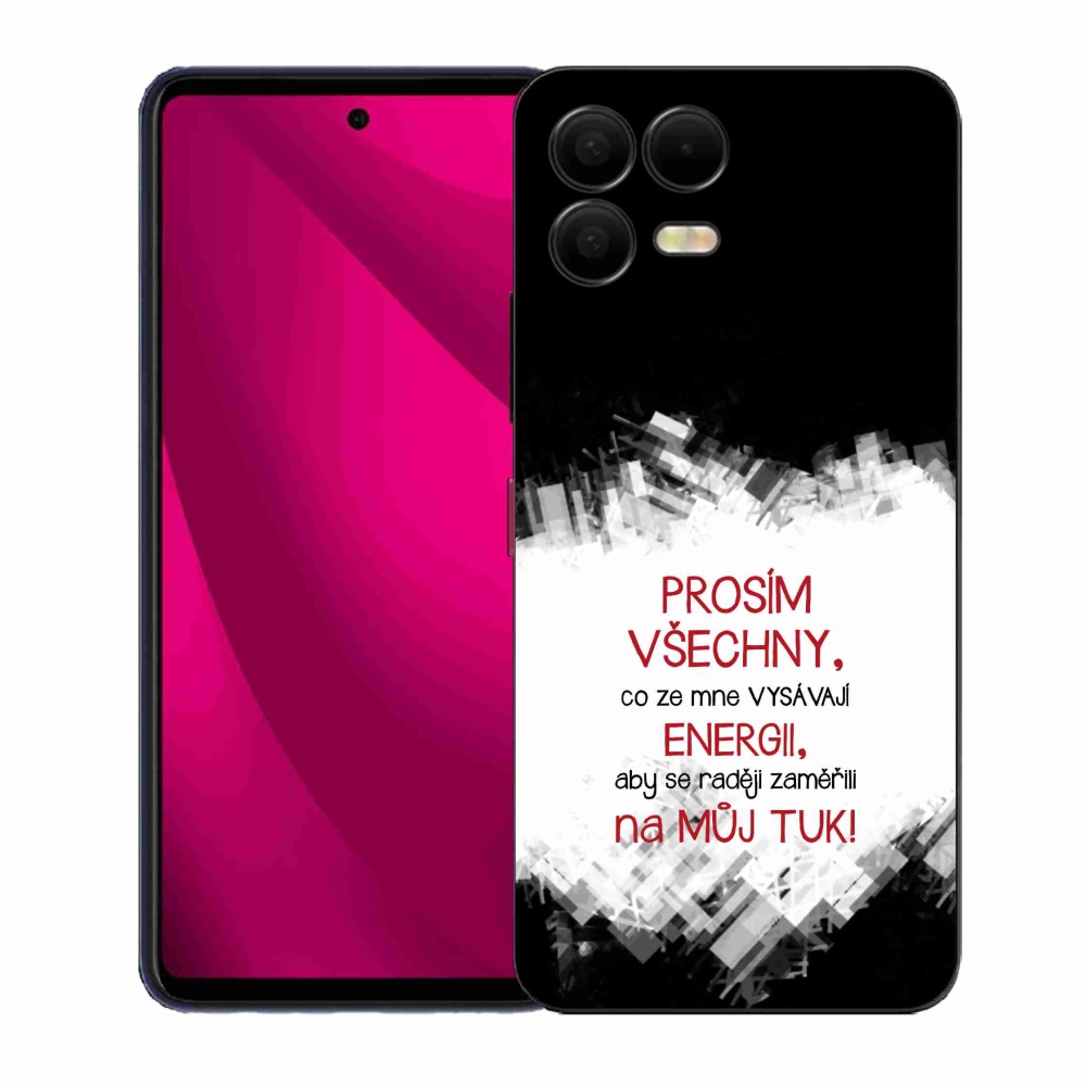 Gelový kryt mmCase na T-Mobile T Phone 3 Pro - vtipný text 1 červený