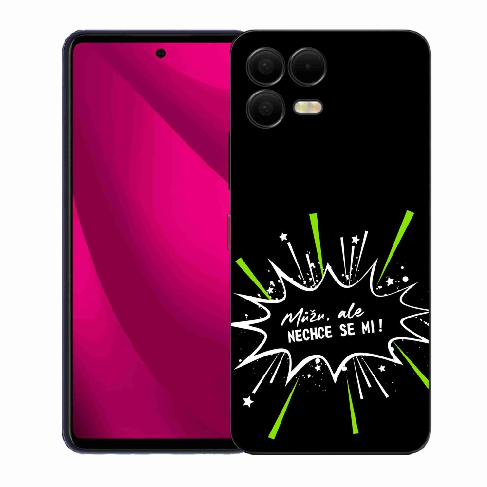 Gelový kryt mmCase na T-Mobile T Phone 3 Pro - vtipný text 11 černé pozadí