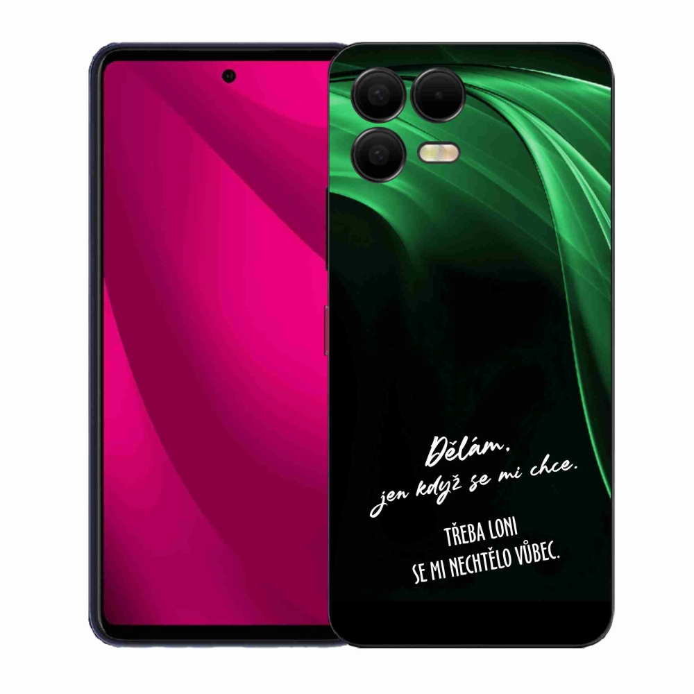 Gelový kryt mmCase na T-Mobile T Phone 3 Pro - vtipný text 12 černé pozadí