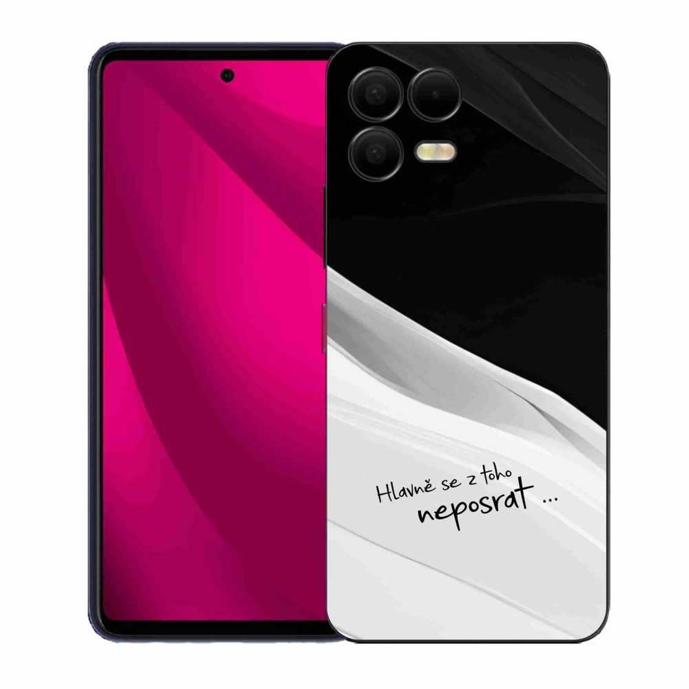 Gelový kryt mmCase na T-Mobile T Phone 3 Pro - vtipný text 13 bíločerné pozadí