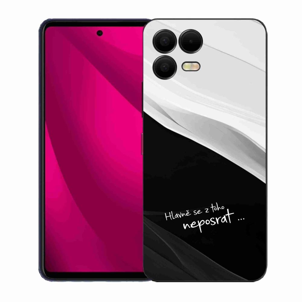 Gelový kryt mmCase na T-Mobile T Phone 3 Pro - vtipný text 13 černobílé pozadí