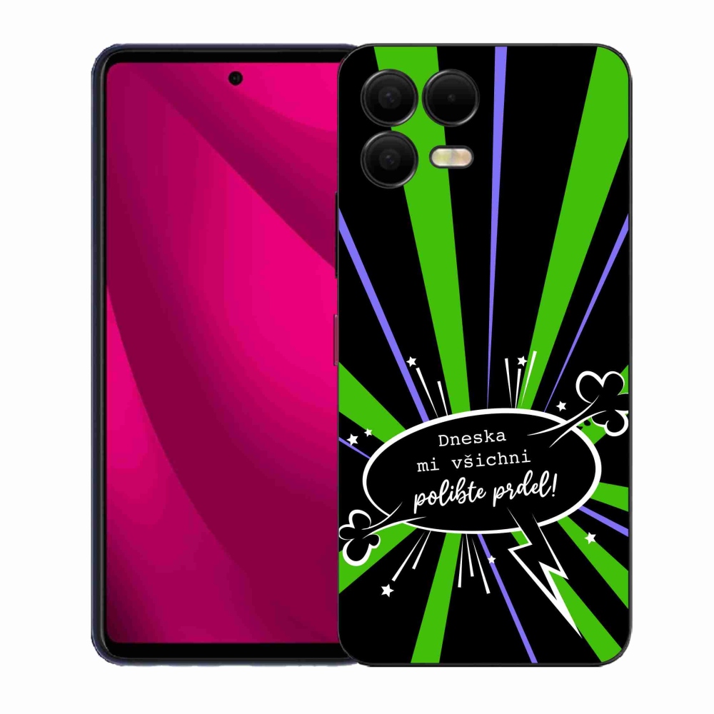 Gelový kryt mmCase na T-Mobile T Phone 3 Pro - vtipný text 15 černé pozadí