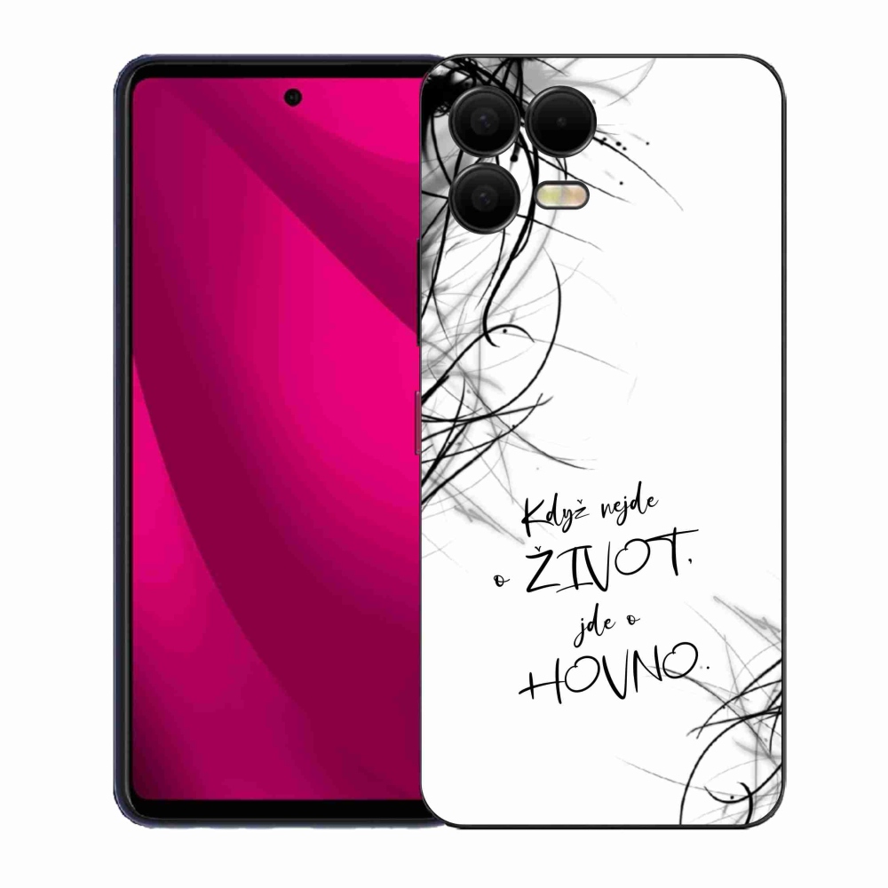 Gelový kryt mmCase na T-Mobile T Phone 3 Pro - vtipný text 16 bílé pozadí