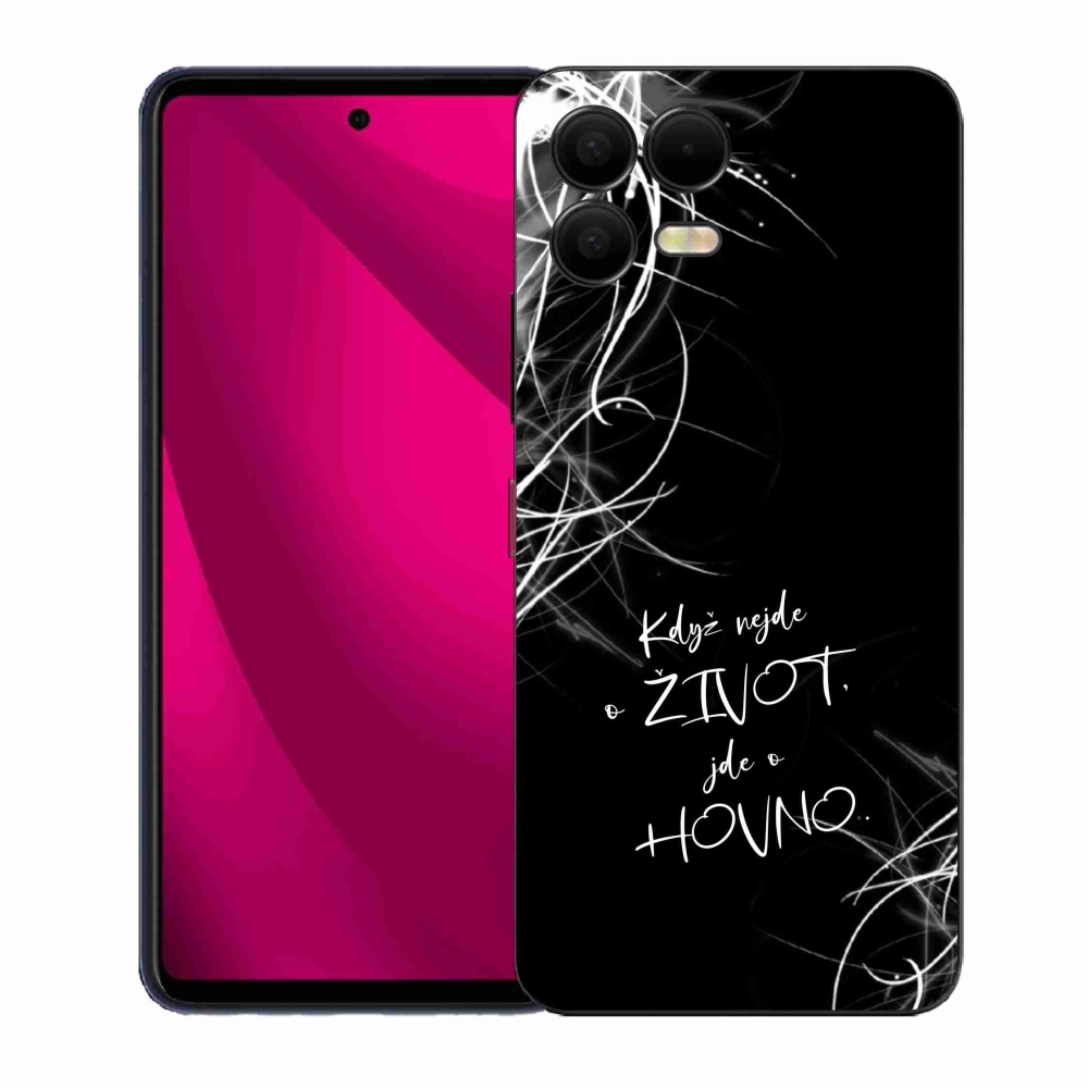 Gelový kryt mmCase na T-Mobile T Phone 3 Pro - vtipný text 16 černé pozadí