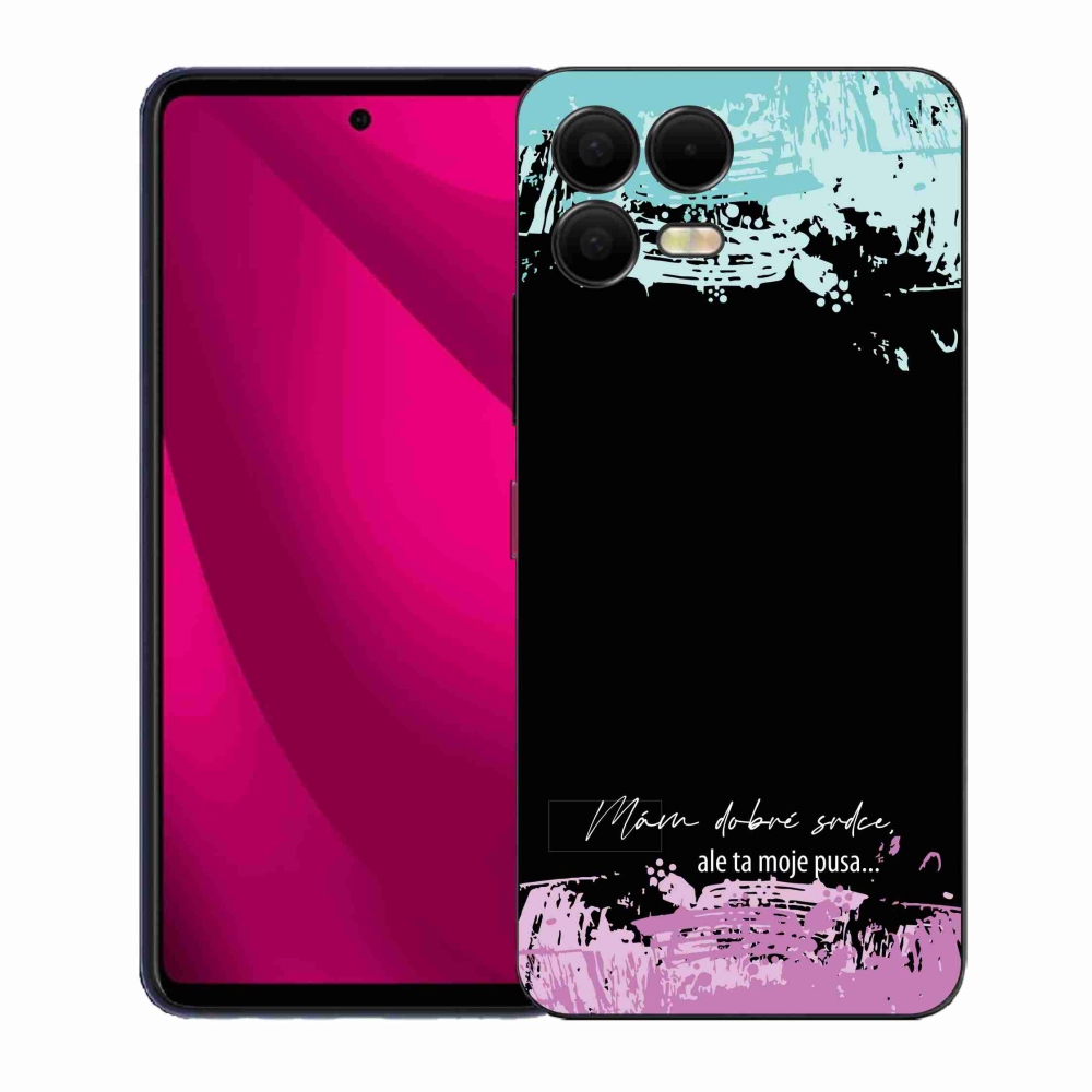 Gelový kryt mmCase na T-Mobile T Phone 3 Pro - vtipný text 3 černé pozadí