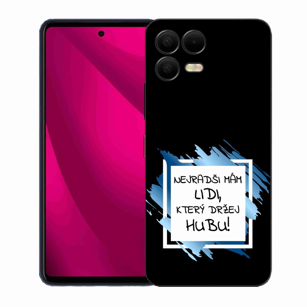 Gelový kryt mmCase na T-Mobile T Phone 3 Pro - vtipný text 7 bíločerné pozadí