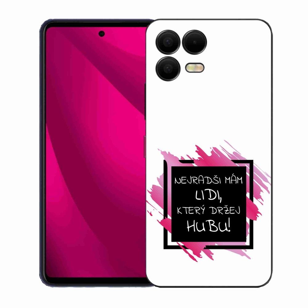 Gelový kryt mmCase na T-Mobile T Phone 3 Pro - vtipný text 7 černobílé pozadí