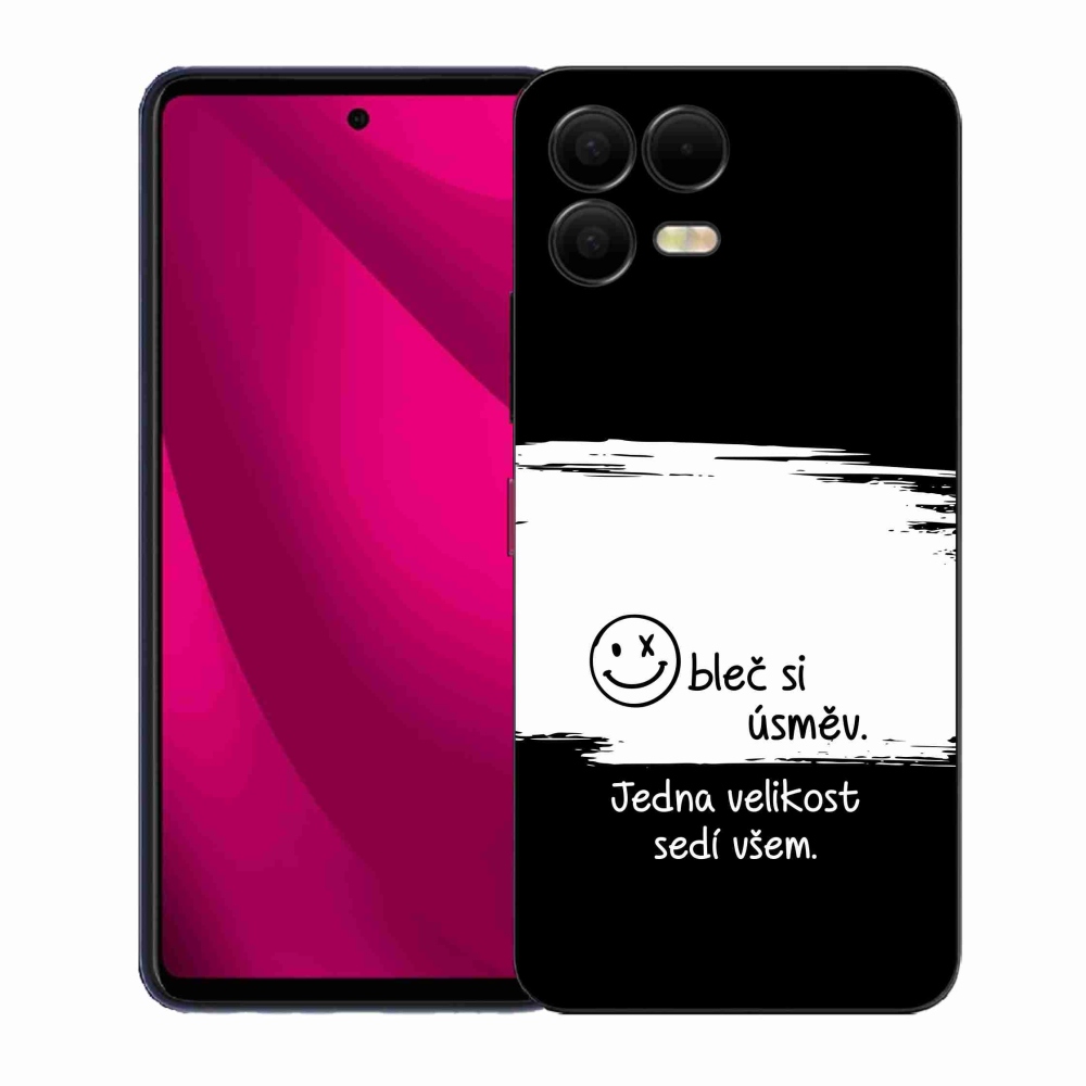 Gelový kryt mmCase na T-Mobile T Phone 3 Pro - vtipný text 8 bíločerné pozadí