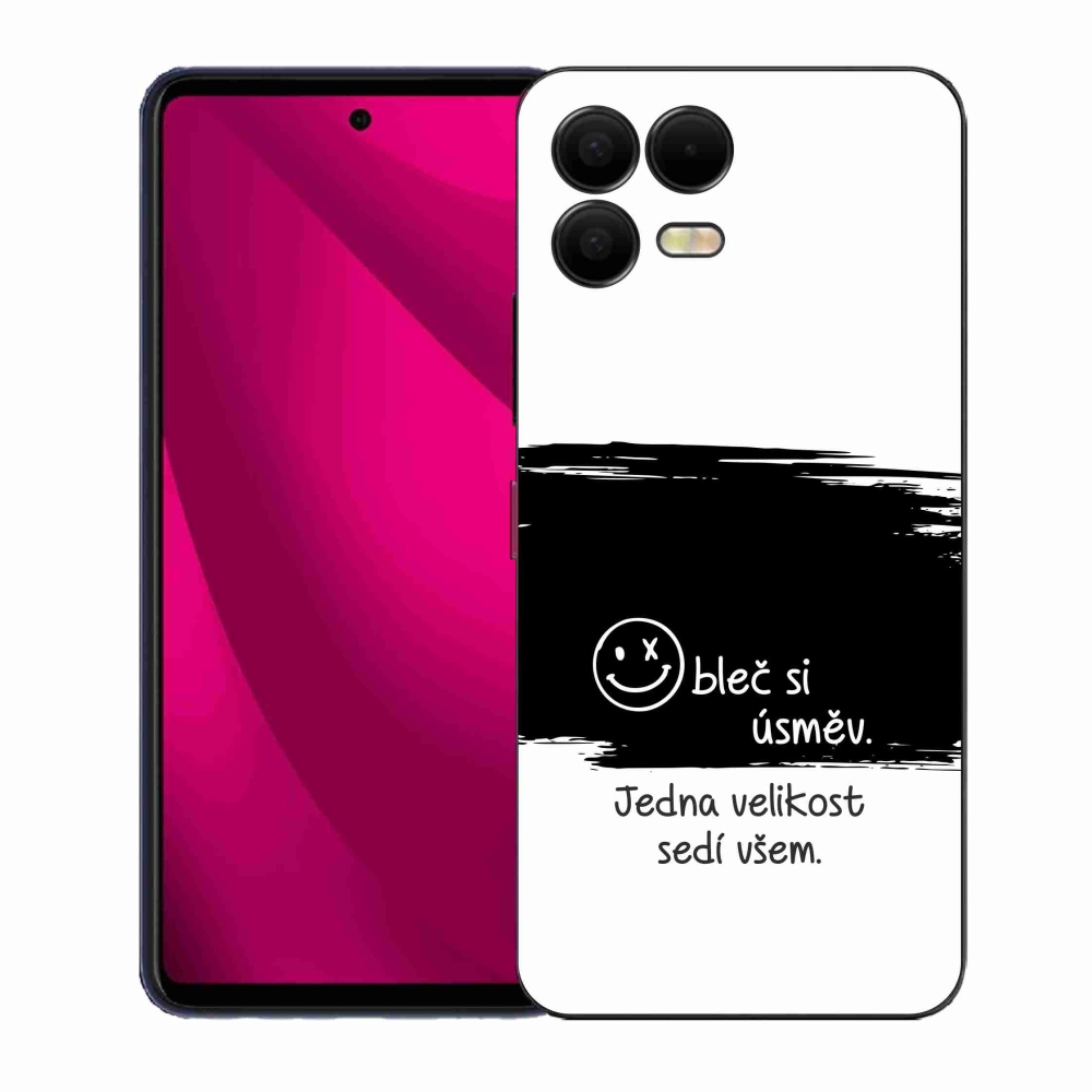 Gelový kryt mmCase na T-Mobile T Phone 3 Pro - vtipný text 8 černobílé pozadí