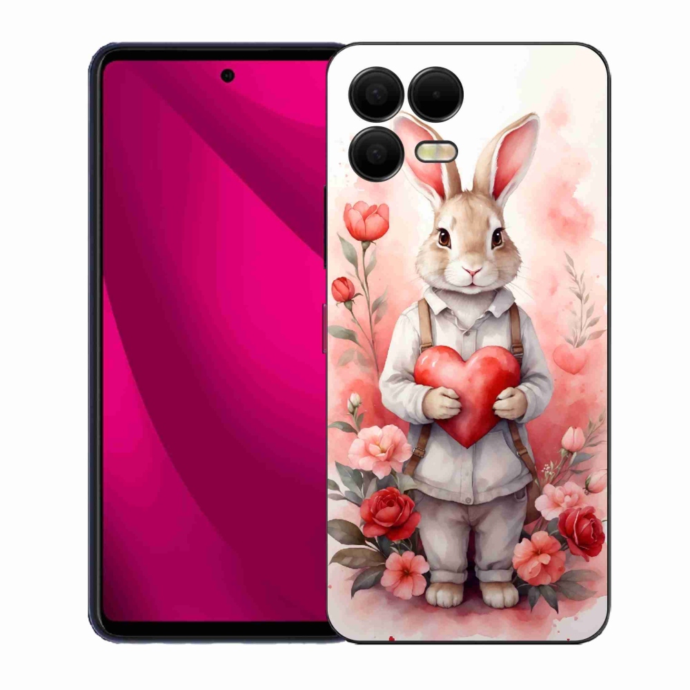 Gelový kryt mmCase na T-Mobile T Phone 3 Pro - zajíc se srdíčkem