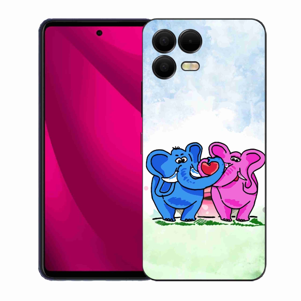 Gelový kryt mmCase na T-Mobile T Phone 3 Pro - zamilovaní sloni