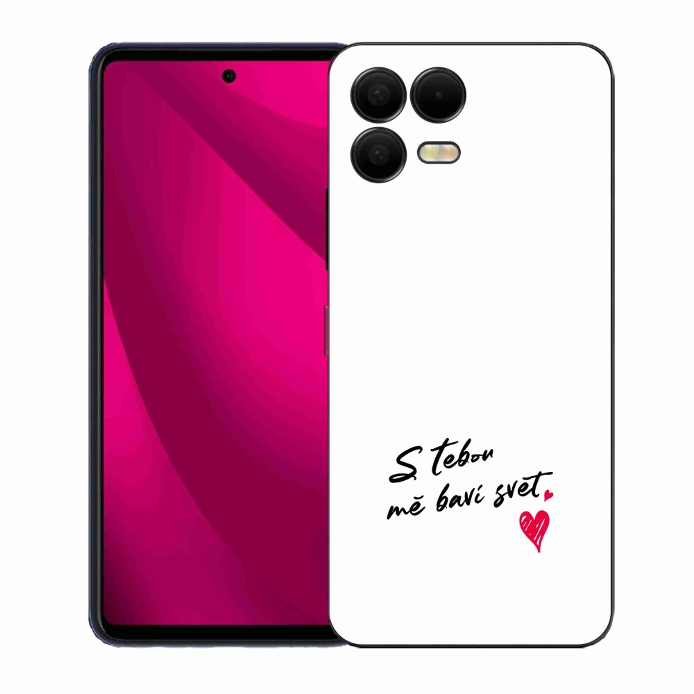 Gelový kryt mmCase na T-Mobile T Phone 3 Pro - zamilovaný text 1 bílé pozadí
