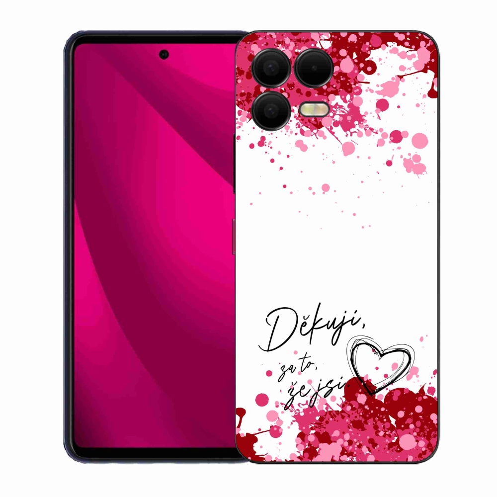 Gelový kryt mmCase na T-Mobile T Phone 3 Pro - zamilovaný text 2 bílé pozadí