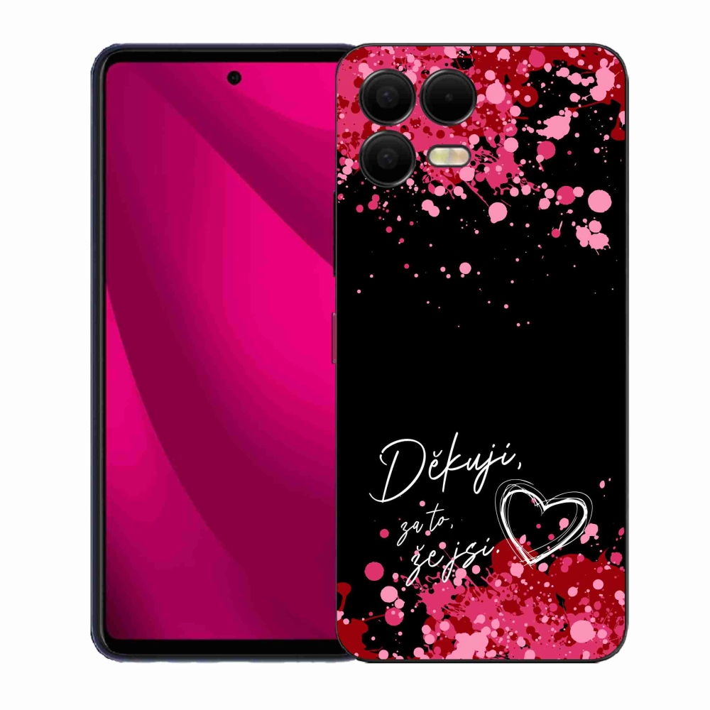 Gelový kryt mmCase na T-Mobile T Phone 3 Pro - zamilovaný text 2 černé pozadí