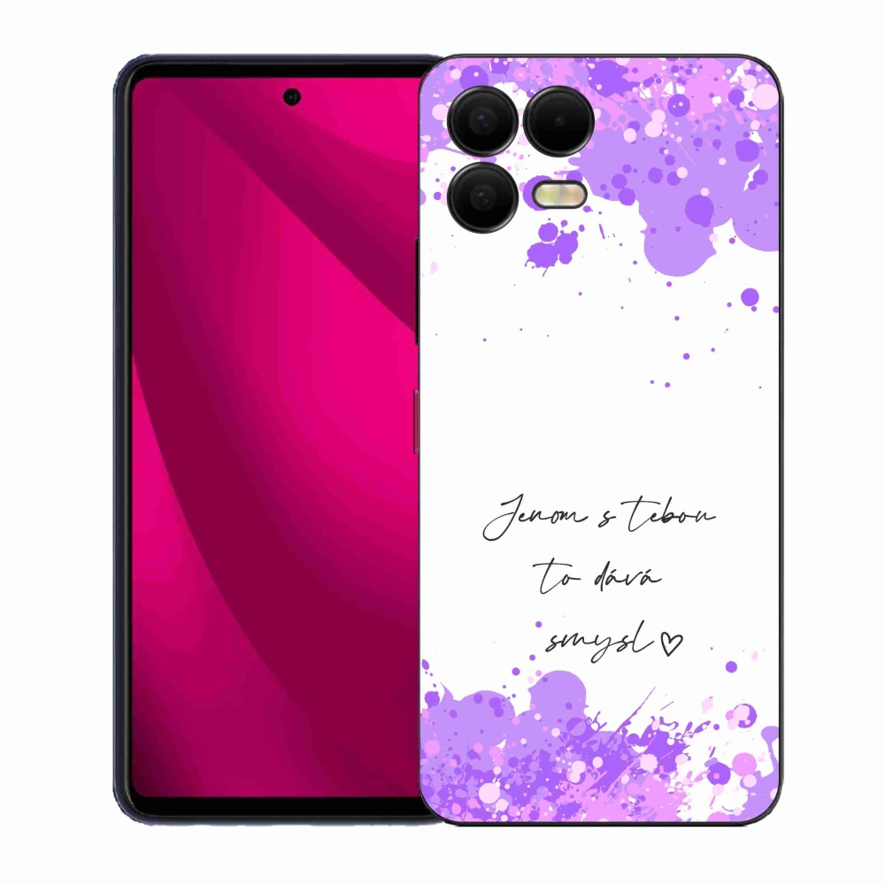 Gelový kryt mmCase na T-Mobile T Phone 3 Pro - zamilovaný text bílé pozadí