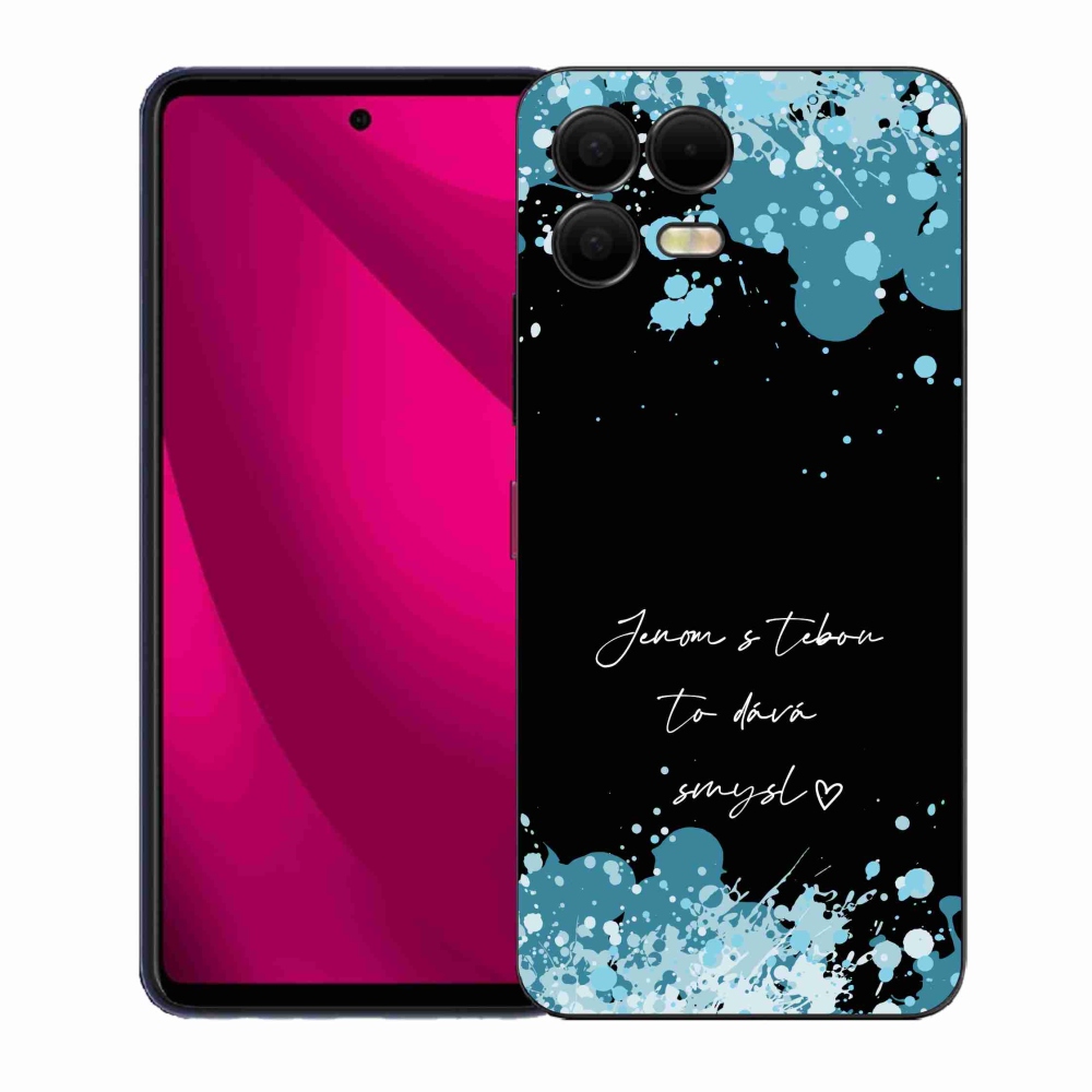 Gelový kryt mmCase na T-Mobile T Phone 3 Pro - zamilovaný text černé pozadí