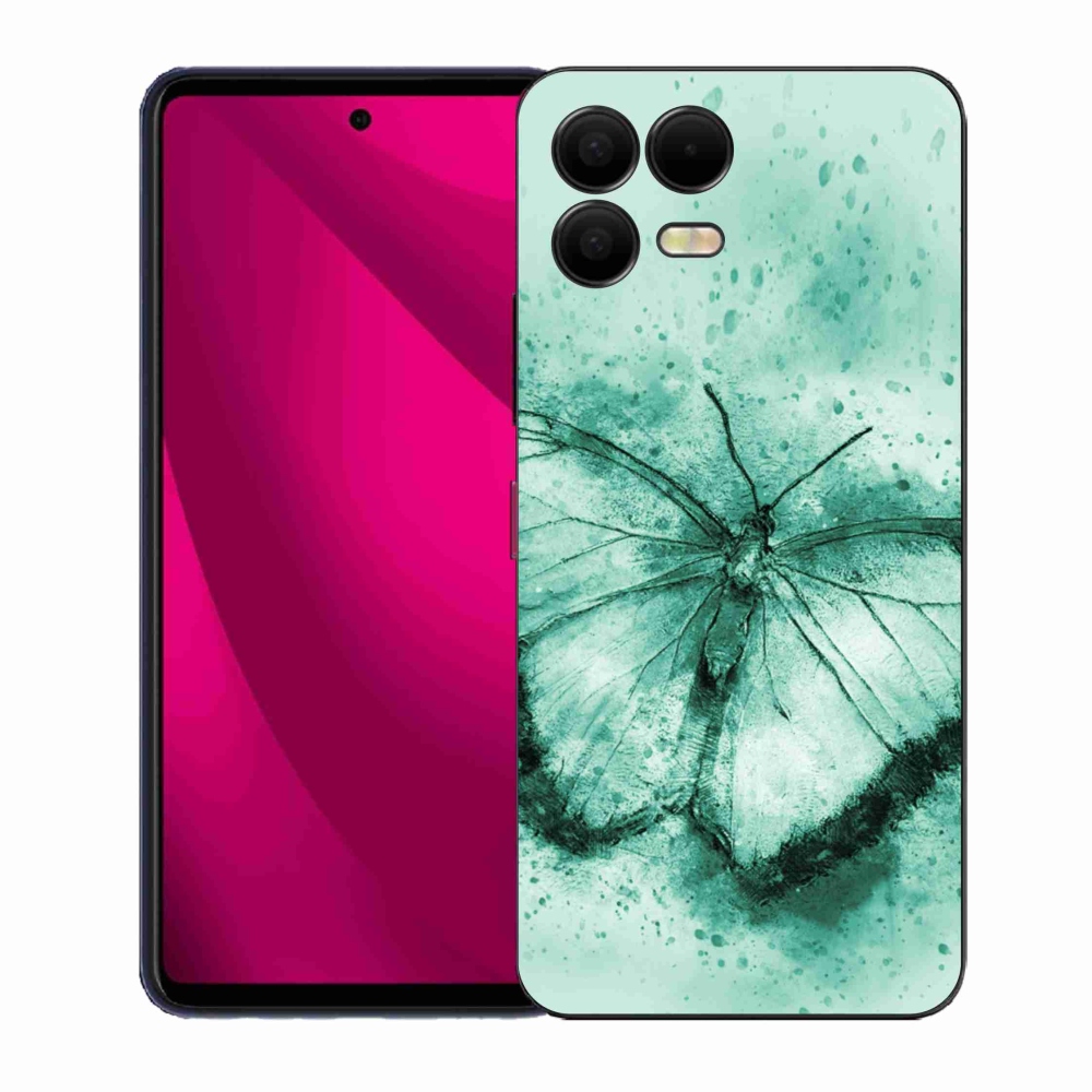 Gelový kryt mmCase na T-Mobile T Phone 3 Pro - zelený motýl