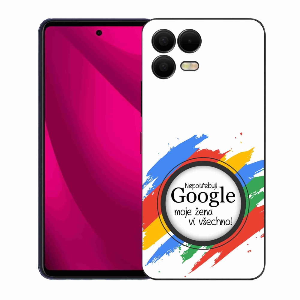 Gelový kryt mmCase na T-Mobile T Phone 3 Pro - žena ví všechno bílé pozadí