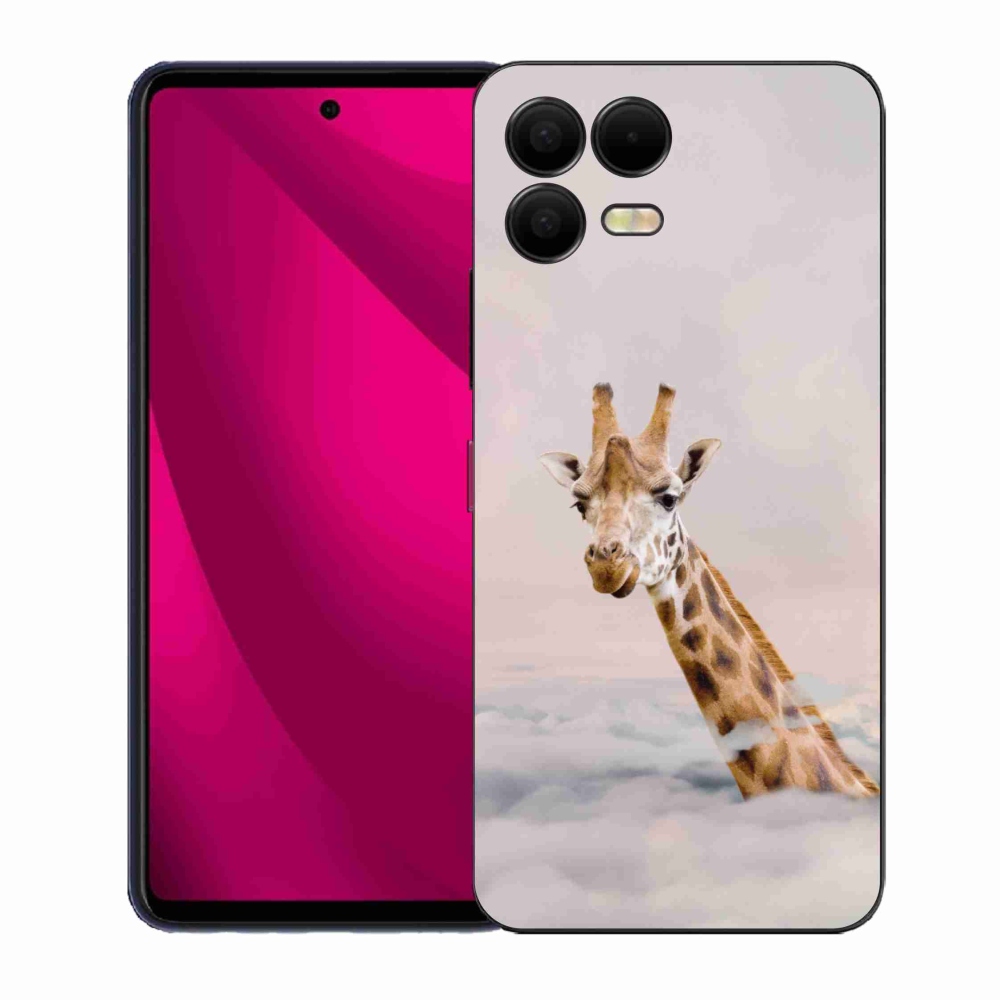 Gelový kryt mmCase na T-Mobile T Phone 3 Pro - žirafa v oblacích