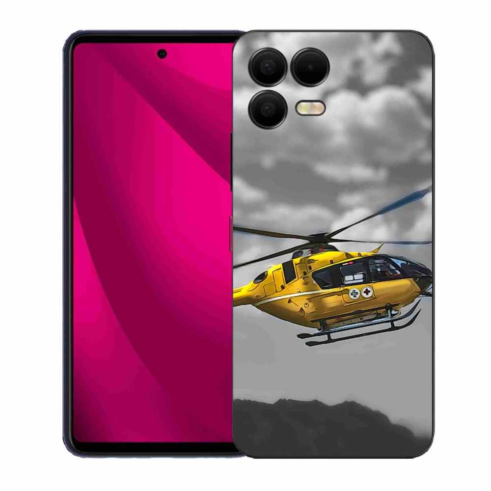 Gelový kryt mmCase na T-Mobile T Phone 3 Pro - žlutá helikoptéra