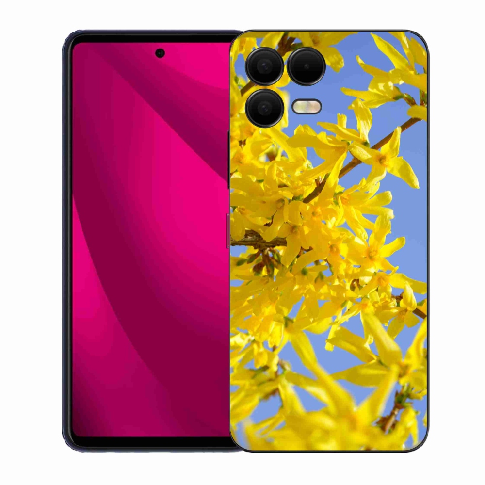 Gelový kryt mmCase na T-Mobile T Phone 3 Pro - žluté květy