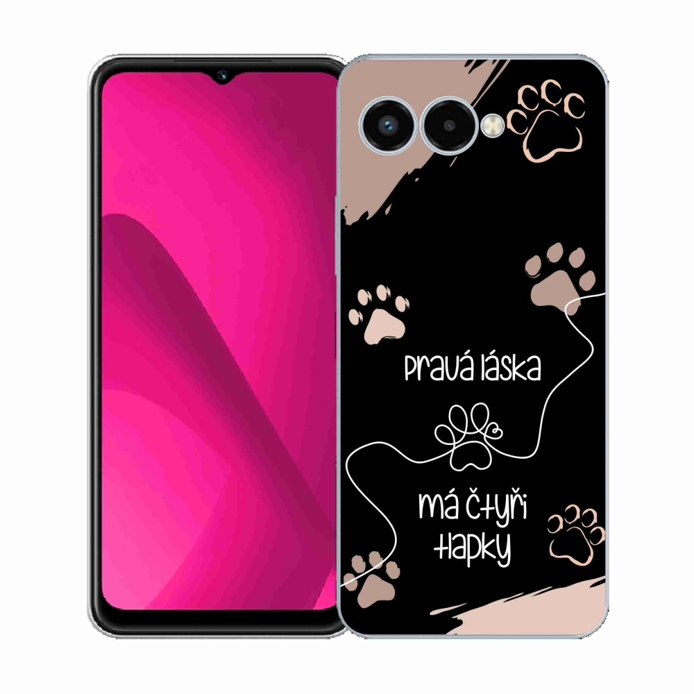 Gelový kryt mmCase na T-Mobile T Phone 3 - psí motiv 1 černé pozadí