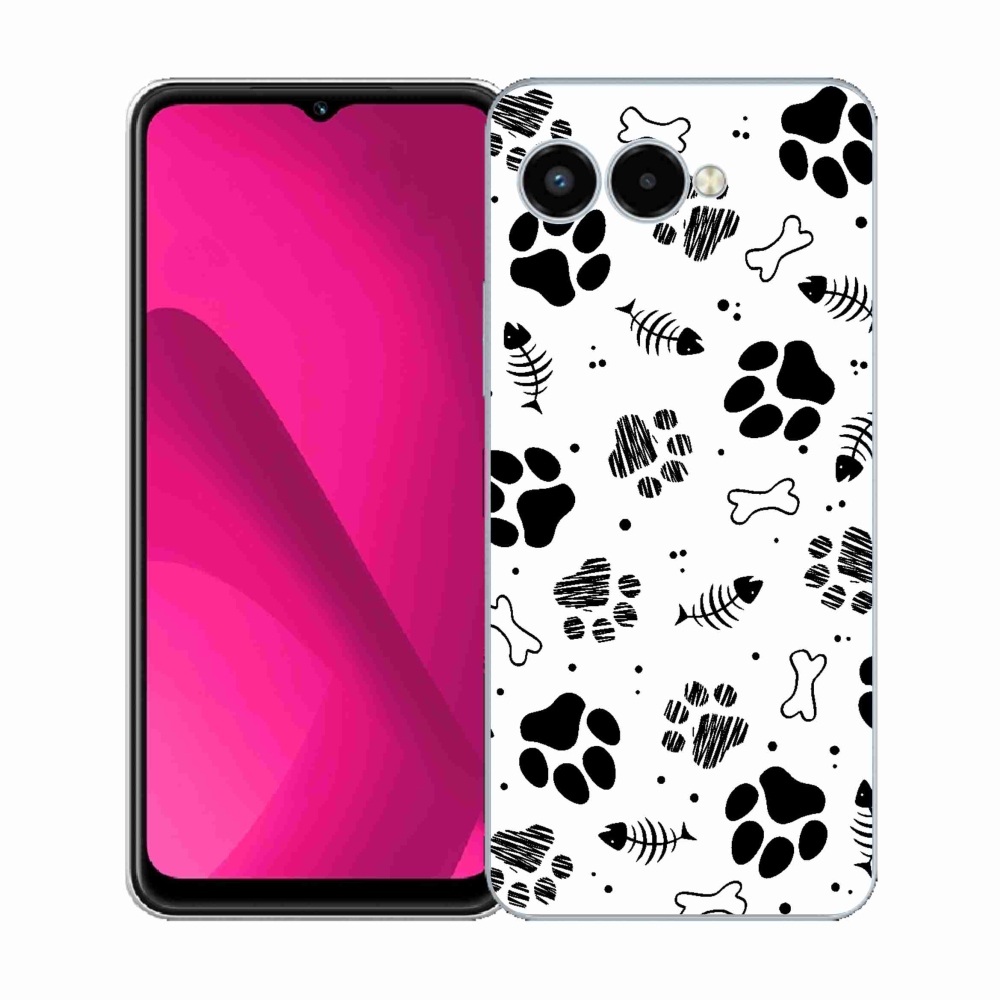 Gelový kryt mmCase na T-Mobile T Phone 3 - psí tlapky 1