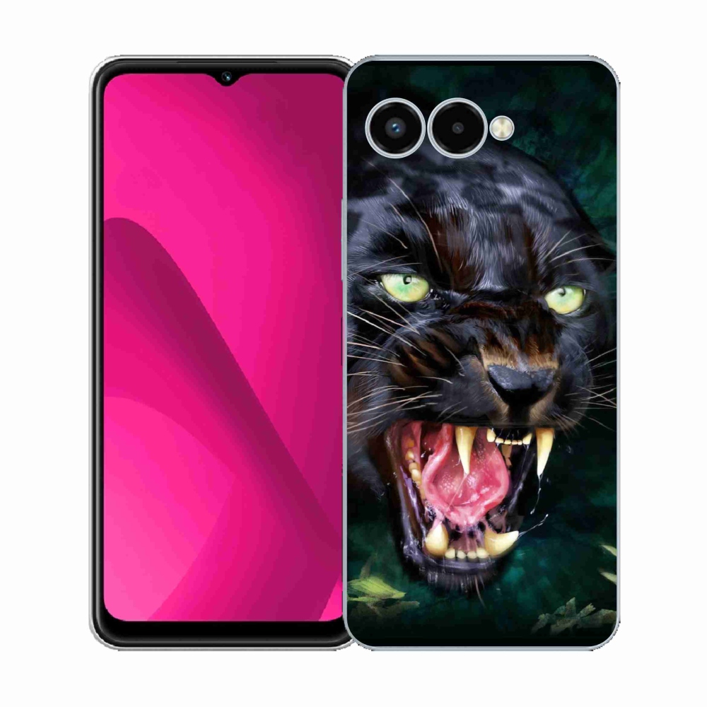 Gelový kryt mmCase na T-Mobile T Phone 3 - rozzuřený černý panter